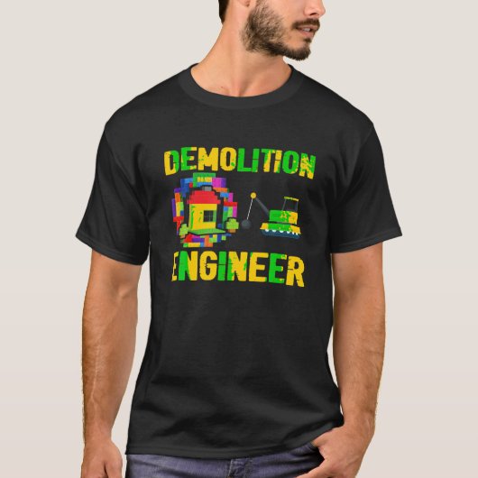 Sloopingenieur hoofdbouwer bouwstenen t-shirt (Voorkant)