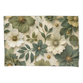 Sloopkussen groene bloemen patroon  kussensloop