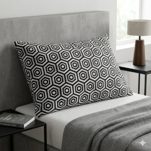 Sloopkussen Zwart Wit Hexagon Geometrisch Patroon Kussensloop