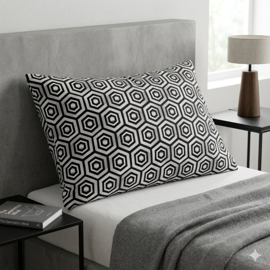 Sloopkussen Zwart Wit Hexagon Geometrisch Patroon Kussensloop