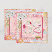 sloopstijl voor 62e verjaardag kaart (Voorkant / Achterkant)