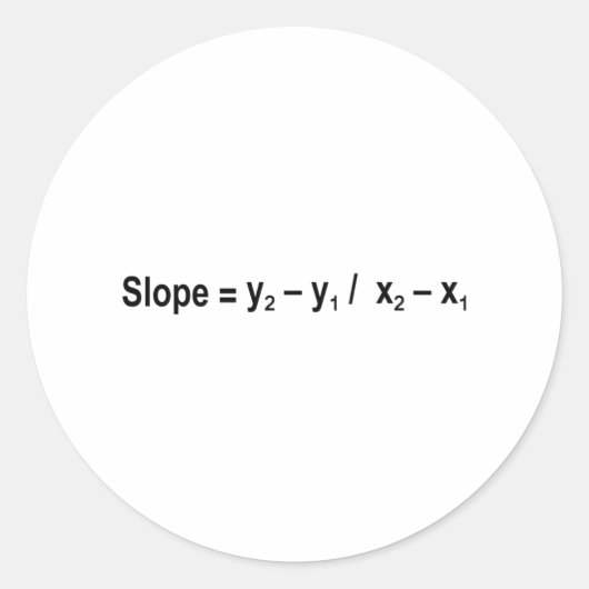 Slope Formula Math Mathematical Physics Ronde Sticker (Voorkant)