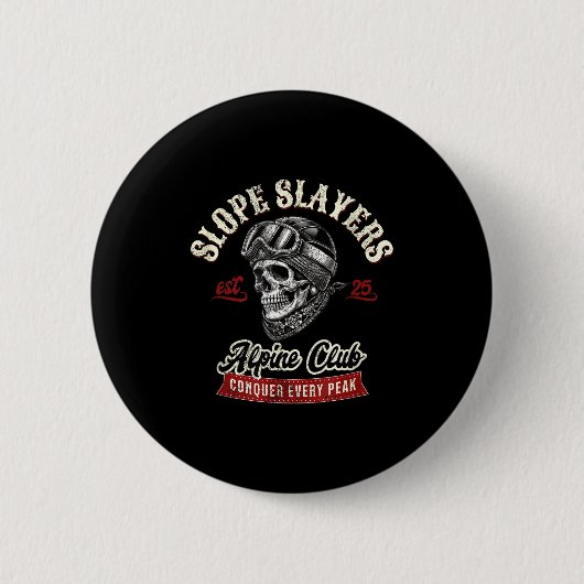 Slope slayers freestyle skisporters winter ronde button 5,7 cm (Voorkant)