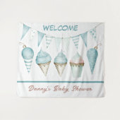 Slopen Welkomst Tapijt Jongens Baby Shower Wandkleed (Voorkant (horizontaal))