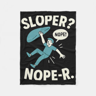 Sloper Nope-r. Rock Climbing Humor White Teal Fleece Deken