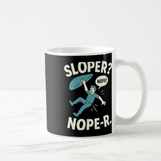 Sloper Nope-r. Rock Climbing Humor White Teal Koffiemok