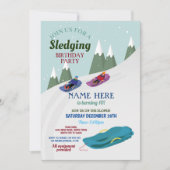 Slopes Snow Invitation Slaping Birthday Kaart (Voorkant)