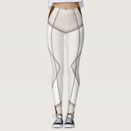 Sloping beige driehoek met schaduwstijl, vloeiende leggings