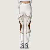 Sloping beige driehoek met schaduwstijl, vloeiende leggings (Voorkant)