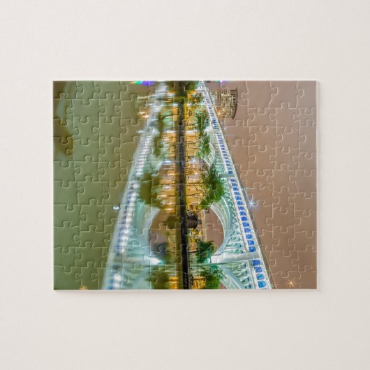 sloppenwijk en ohio sity skyline in het centrum legpuzzel (Horizontaal)