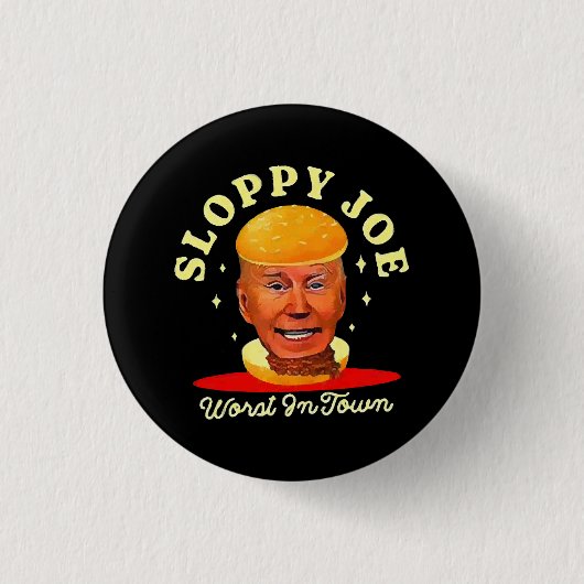 Sloppy Joe Biden Anti President Ronde Button 3,2 Cm (Voorkant)