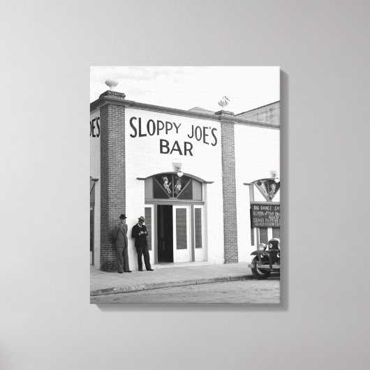 Sloppy Joe's Bar, 1938 Canvas Afdruk (Voorkant)