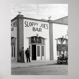 Sloppy Joe's Bar, 1938. Oude foto Poster