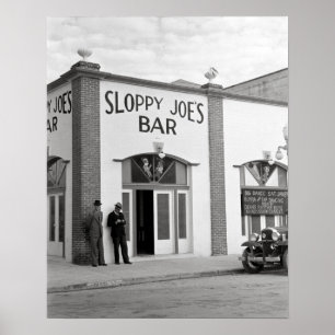 Sloppy Joe's Bar, 1938. Oude foto Poster