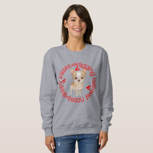 Sloppy kusjes, chihuahua, basic sweatshirt (Voorkant volledig)