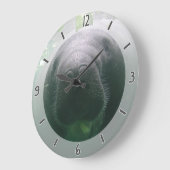 Sloppy Manatee Clock, groot rond Grote Klok (Hoek)