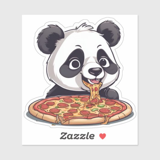 Sloppy Pizza Panda Waterdicht Sticker (Vel)