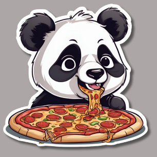 Sloppy Pizza Panda Waterdicht Sticker
