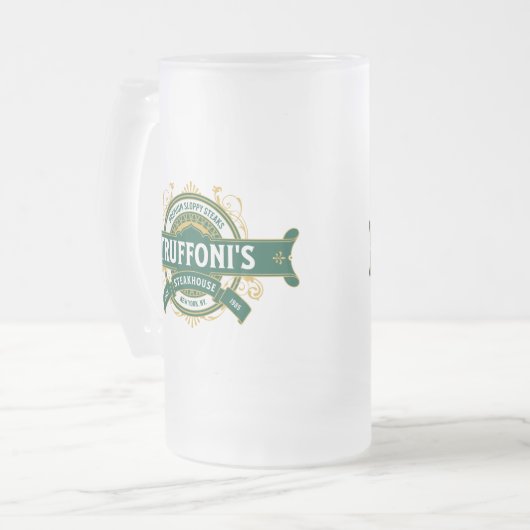 Sloppy Steaks op Truffoni's Matglas Bierpul (Voorkant links)