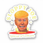 Slordige Joe Biden Anti President Sticker (Voorkant)