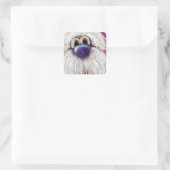 Slorpy blije enthousiaste hond Digitale olieverf s Vierkante Sticker (Tas)