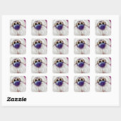 Slorpy blije enthousiaste hond Digitale olieverf s Vierkante Sticker (Vel)