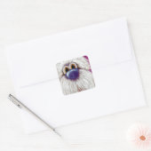 Slorpy blije enthousiaste hond Digitale olieverf s Vierkante Sticker (Envelop)