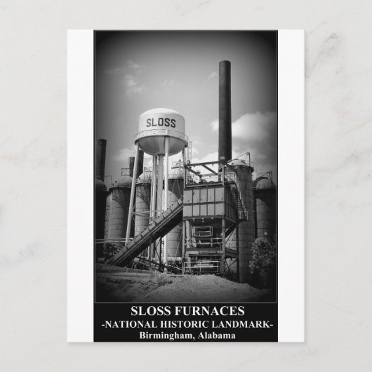 SLOSS FURNACES - Nationaal historisch landmerk Briefkaart (Voorkant)