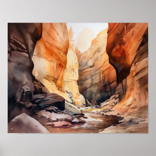 Slot Canyons Utah Landscape Art Print Poster (Voorkant)