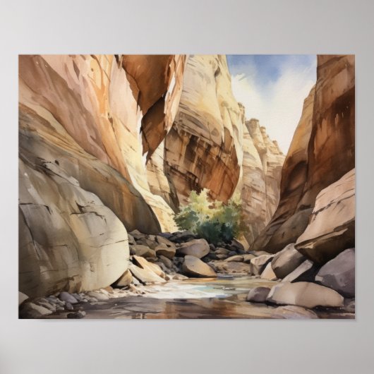 Slot Canyons Utah Landscape Art Print Poster (Voorkant)