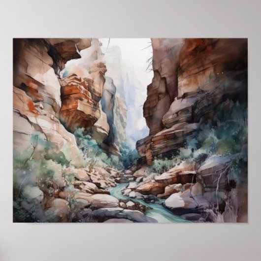 Slot Canyons Utah Landscape Art Print Poster (Voorkant)