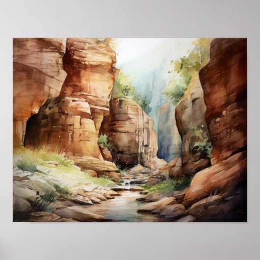 Slot Canyons Utah Landscape Art Print Poster (Voorkant)