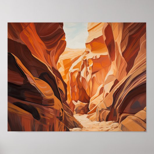 Slot Canyons Utah Landscape Art Print Poster (Voorkant)