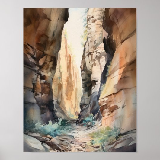 Slot Canyons Utah Landscape Art Print Poster (Voorkant)