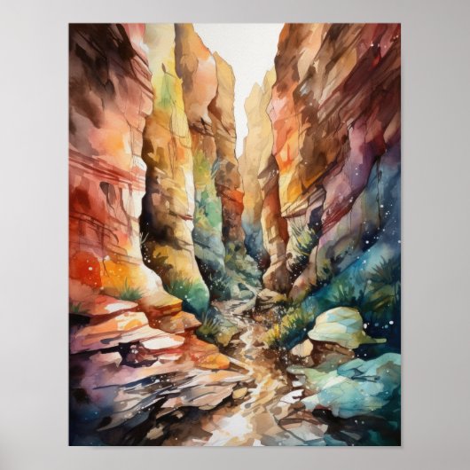 Slot Canyons Utah Landscape Art Print Poster (Voorkant)