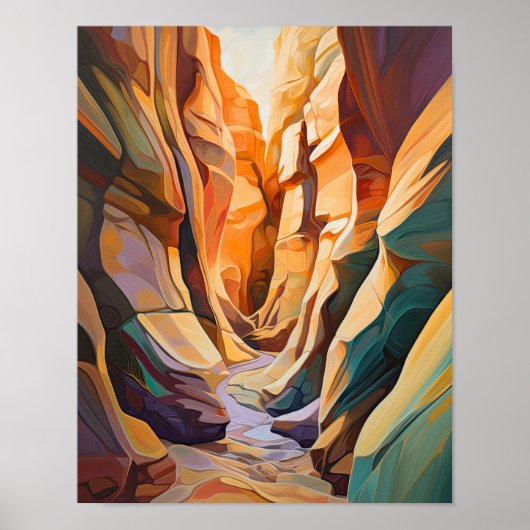 Slot Canyons Utah Landscape Art Print Poster (Voorkant)