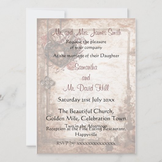 Slot en Uitnodiging voor zeer belangrijke bruiloft (Achterkant)