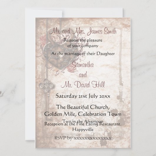 Slot en Uitnodiging voor zeer belangrijke bruiloft (Achterkant)