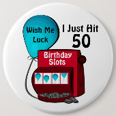 Slot Machine 50ste verjaardag Ronde Button 6,0 Cm (Voorkant)