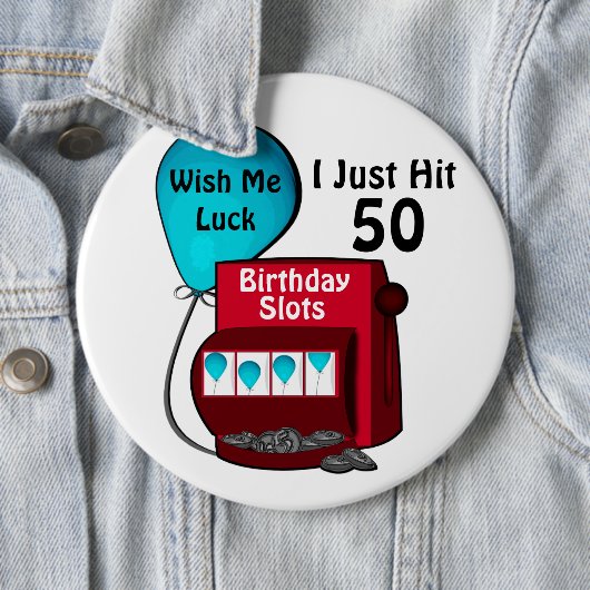 Slot Machine 50ste verjaardag Ronde Button 6,0 Cm (In situ)