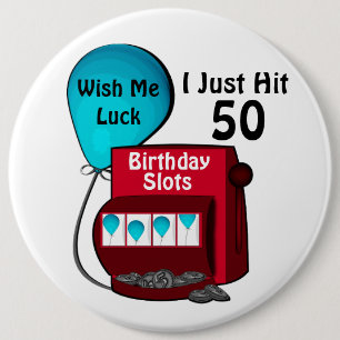 Slot Machine 50ste verjaardag Ronde Button 6,0 Cm