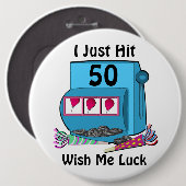 Slot Machine 50ste verjaardag Ronde Button 6,0 Cm (Voorkant /achterkant)