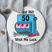 Slot Machine 50ste verjaardag Ronde Button 6,0 Cm (In situ)