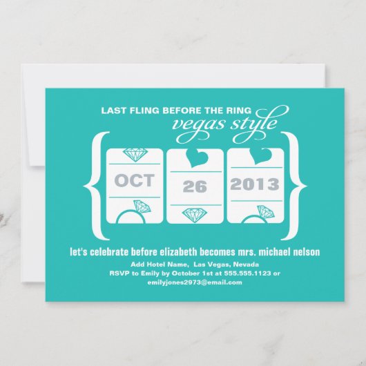 Slot Machine Bachelorette Party in Vegas Kaart (Voorkant)