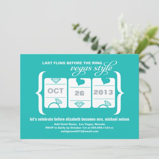 Slot Machine Bachelorette Party in Vegas Kaart (Staand voorkant)