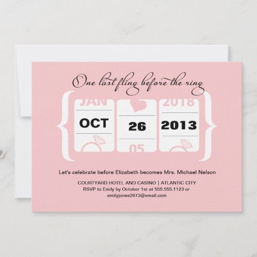 Slot Machine Bachelorette Party in Vegas Kaart (Voorkant)