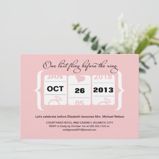 Slot Machine Bachelorette Party in Vegas Kaart (Staand voorkant)