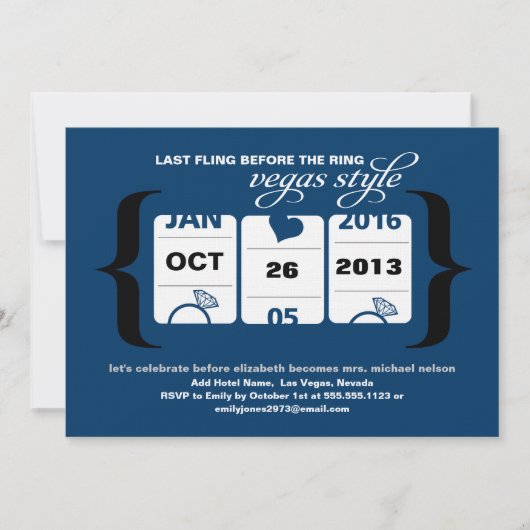 Slot Machine Bachelorette Party in Vegas Kaart (Voorkant)