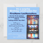 Slot Machine Birthday Party Kaart (Voorkant)