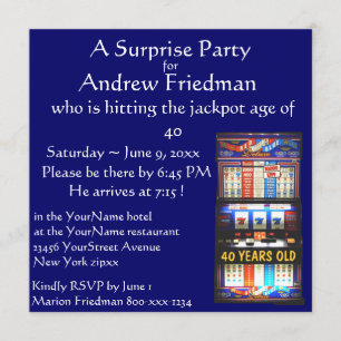 Slot Machine Birthday Party Winner Kaart